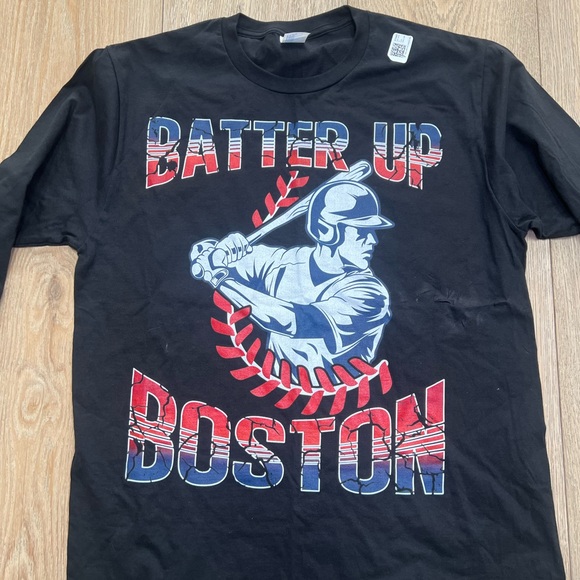 Vintage Style Batter Boston Baseball Tee For Men & Women Long Sleeve Black Large - Picture 2 of 3